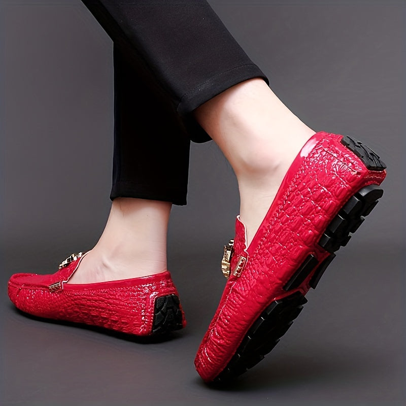 Men's Crocodile Print Slip On Loafers