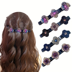 Rhinestone Flowers Hair Clips for Girls