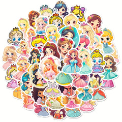 50pcs Princess Stickers Vinyl Waterproof Cartoon Princess Stickers For Girls
