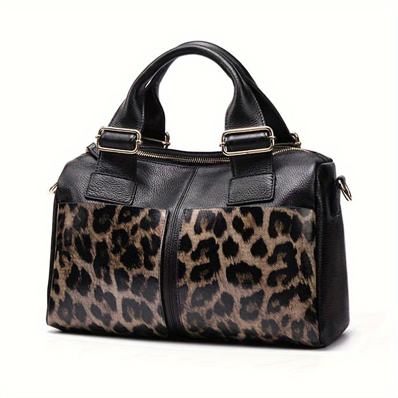 Women's Large Capacity Animal Print Leather Tote Bag