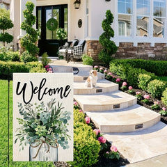Spring Welcome Garden Flag Floral Mason Jar 30 48x45 72 Cm Double Sided