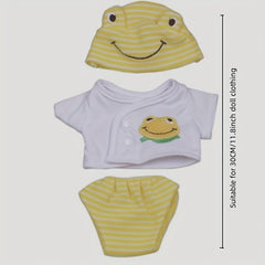 Frog Themed Doll Clothing Set Green & Yellow Outfits Accessories Holiday