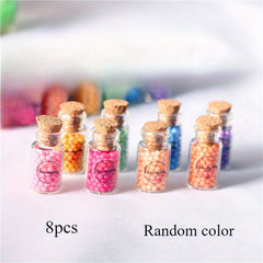 8pcs Mini Macaron Candy Jars for Dollhouse Micro Scene Models