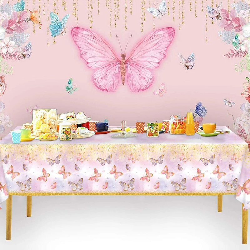 Colorful Butterfly Tablecloth for Kids' Party