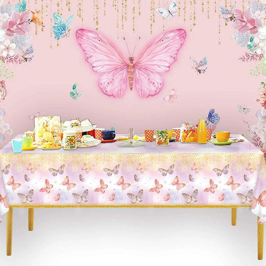 Colorful Butterfly Tablecloth for Kids' Party