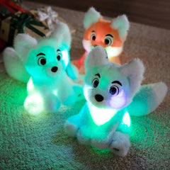 Glow in the Dark Plush Fox Toy with LED Light Soft Stuffed Animal Night Light