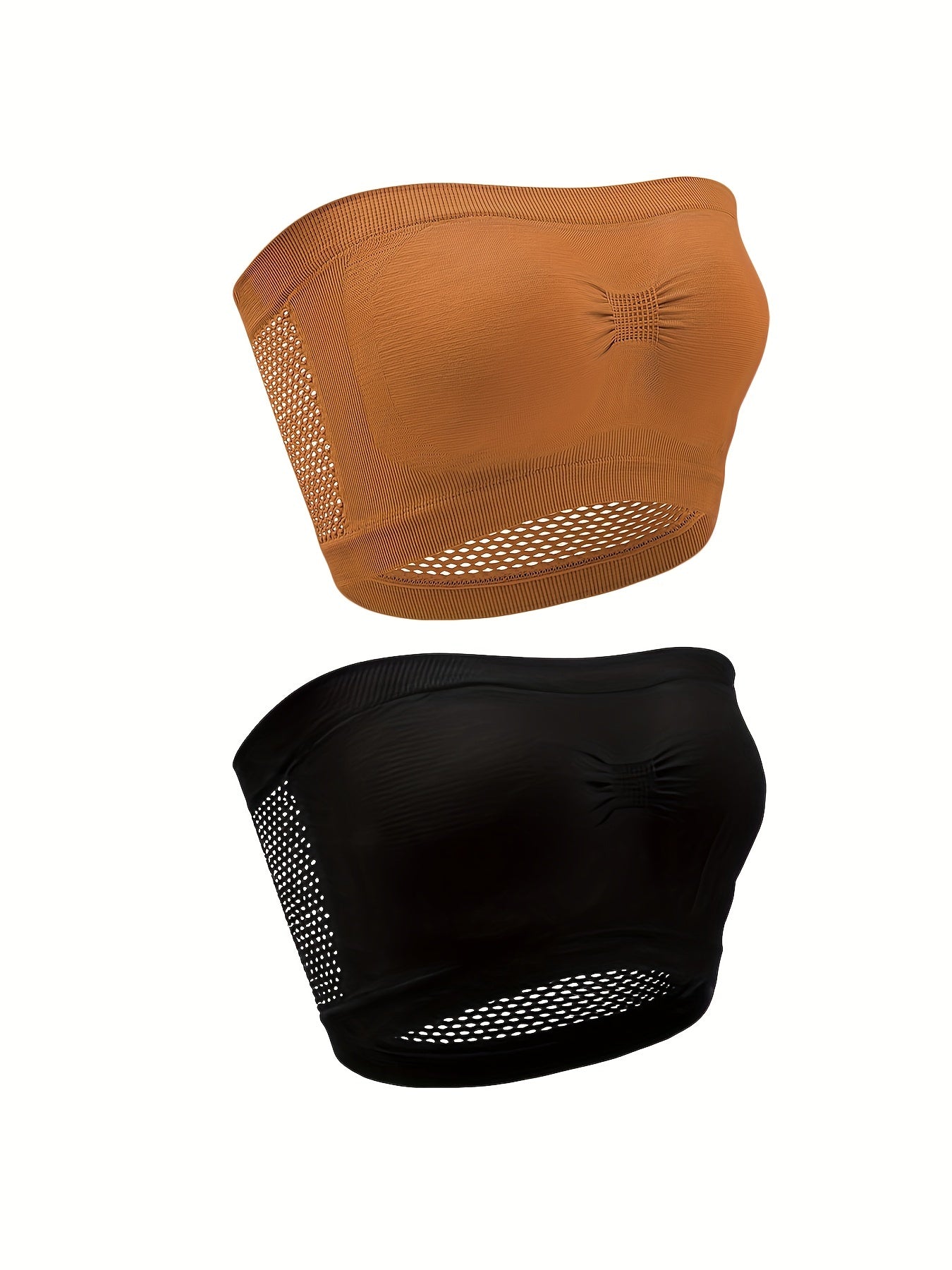 2pcs Seamless Bandeau Bras Breathable Stretch Everyday Bra
