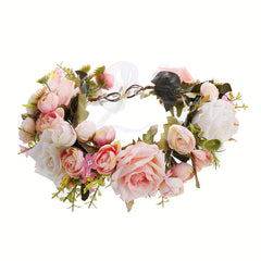 Artificial Flowers Wreath Princess Party Headband Hairb