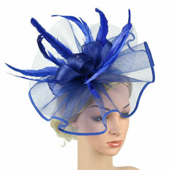 Feather Flower Hair Hat Women Tea Party Headband Fascinator Wedding Cocktail