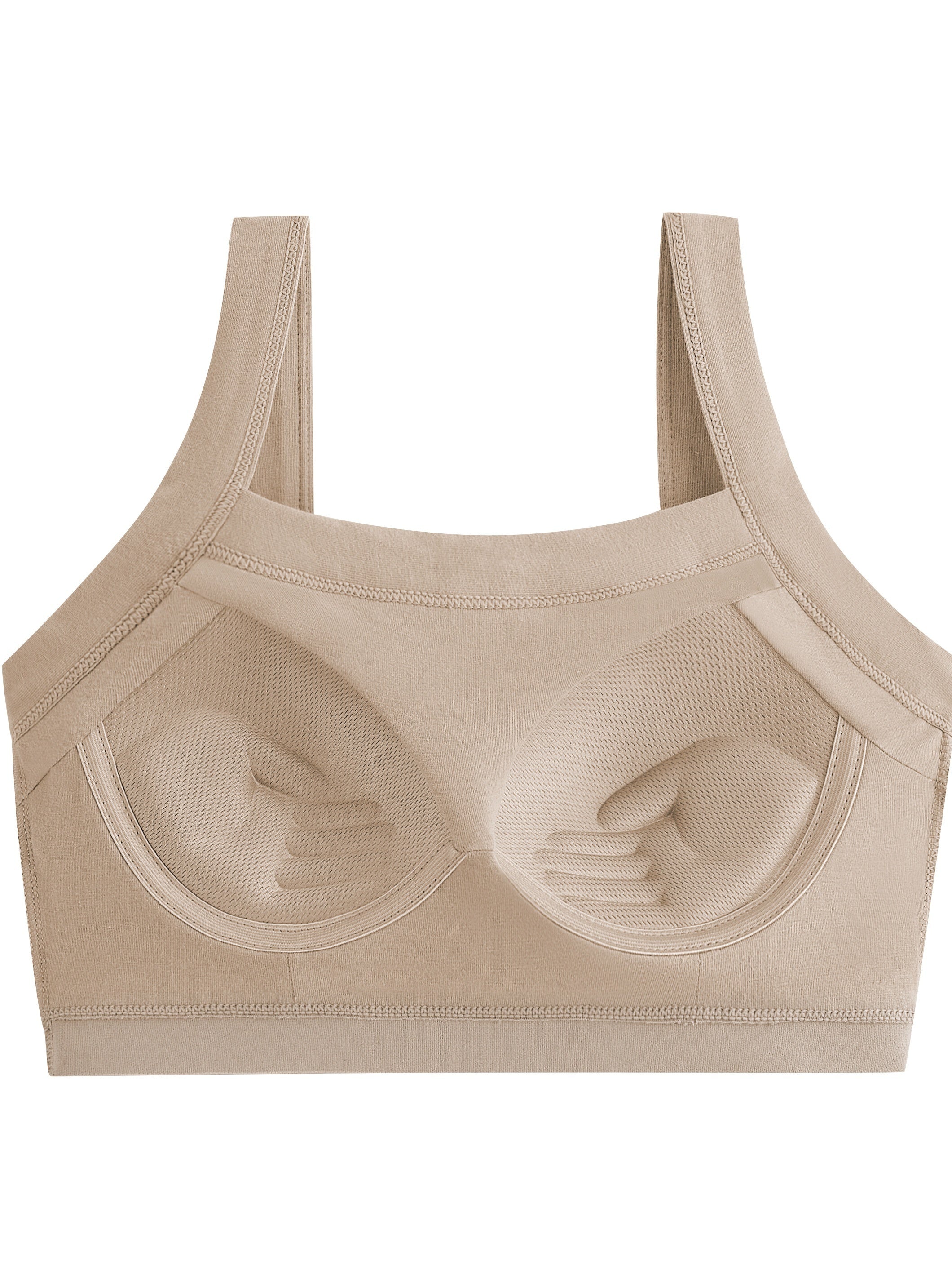 Summer Solid Sports Bra with Beauty Back Cami Workout Fitness Bra