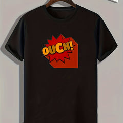 OUCH Pattern Print Men's Sports T-shirt Men's Summer Outdoor Clothing