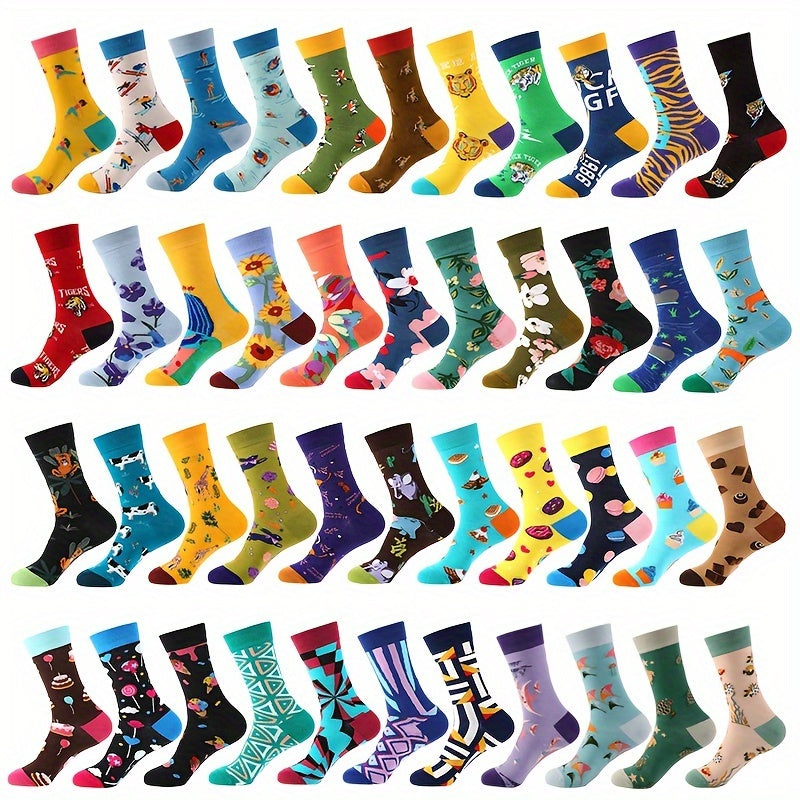 Men's Novelty Crew Socks for Outdoor Activities