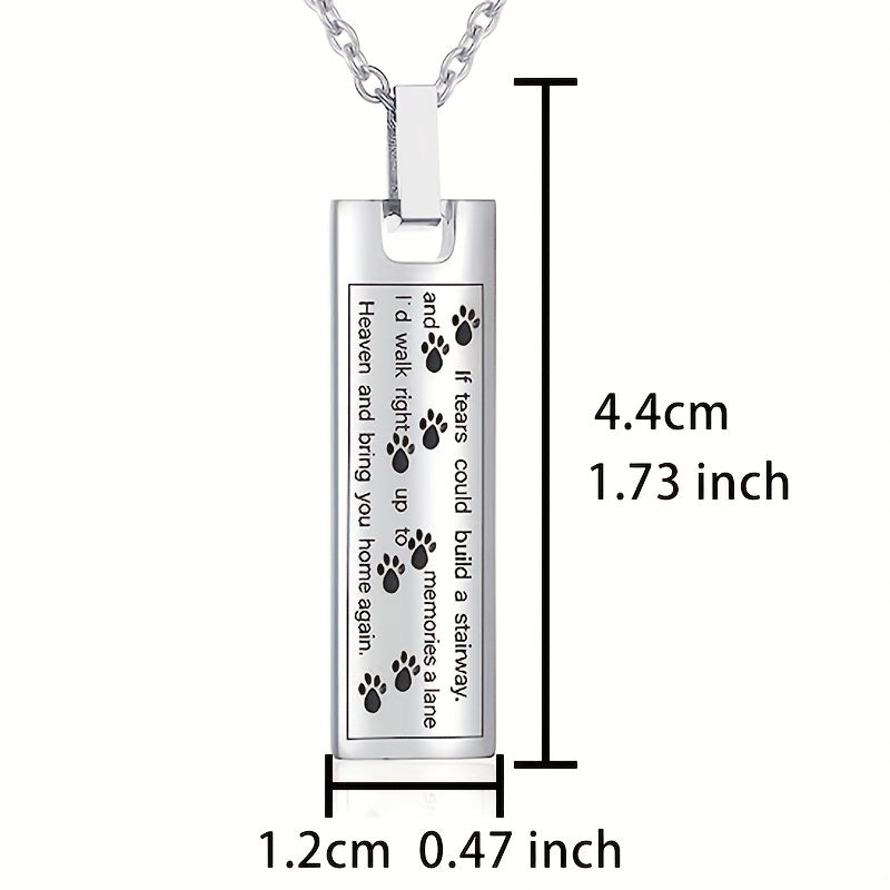 Paw Print Cremation Jewelry Necklace For Pet Ashes