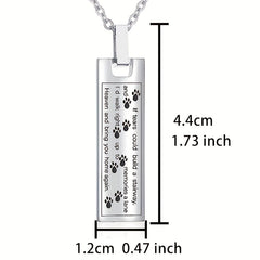 Paw Print Cremation Jewelry Necklace For Pet Ashes