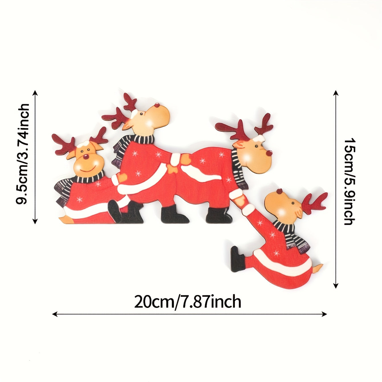 Christmas Wooden Door Frame Decorations Reindeer Santa Claus