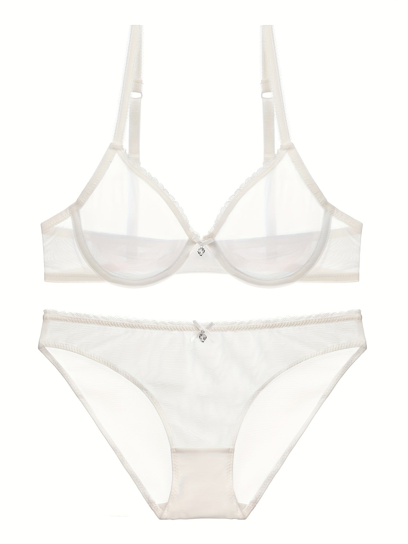 Push Up Lace Mesh Bra & Panties Lingerie Set