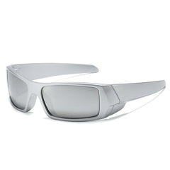 Curved Colorful Reflective Men's Sports Sunglasses