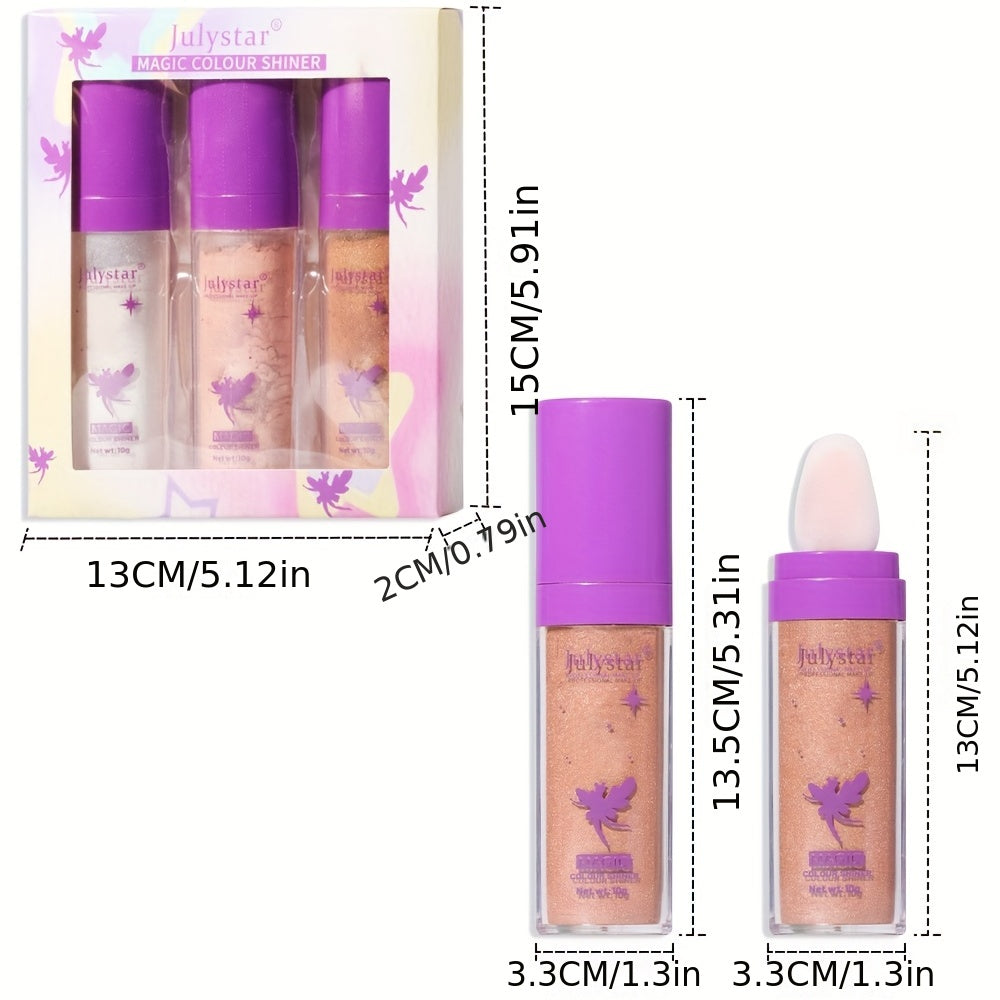 3pcs Fairy Patting Powder Set - Face & Body Highlighter Contouring Kit