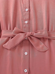 Girls' Casual Button Down Tunic Shirt Dress For Summer Outfit