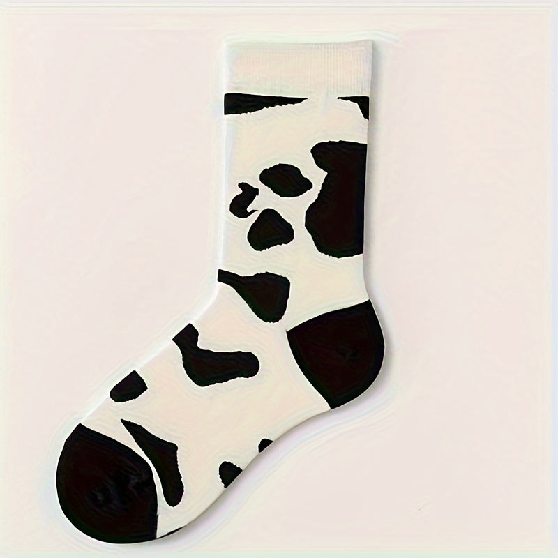 5 Pairs Cartoon Print Socks Women's Mid Tube Stockings