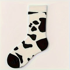 5 Pairs Cartoon Print Socks Women's Mid Tube Stockings