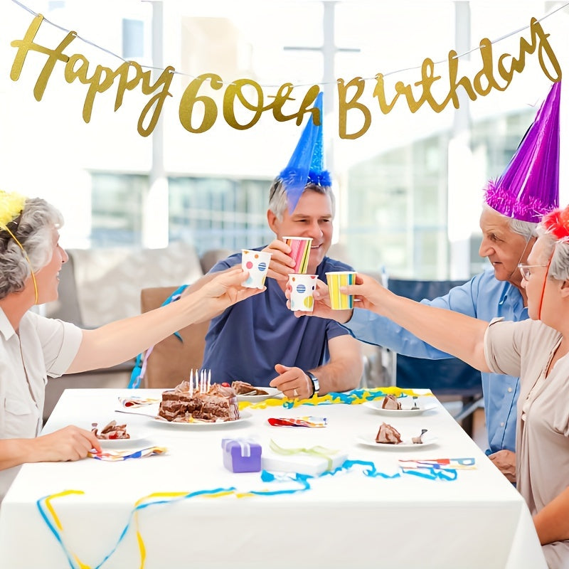 60th Birthday Pull Flag Decoration Background Wall Decoration