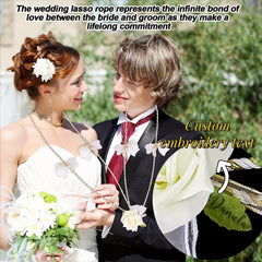 Custom Embroidered Wedding Lasso - Eternal Love Floral Design