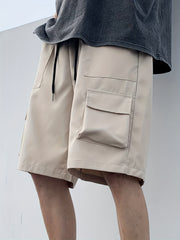 Men's Casual Cargo Shorts with Drawstring Waist - Summer Outdoor Activities