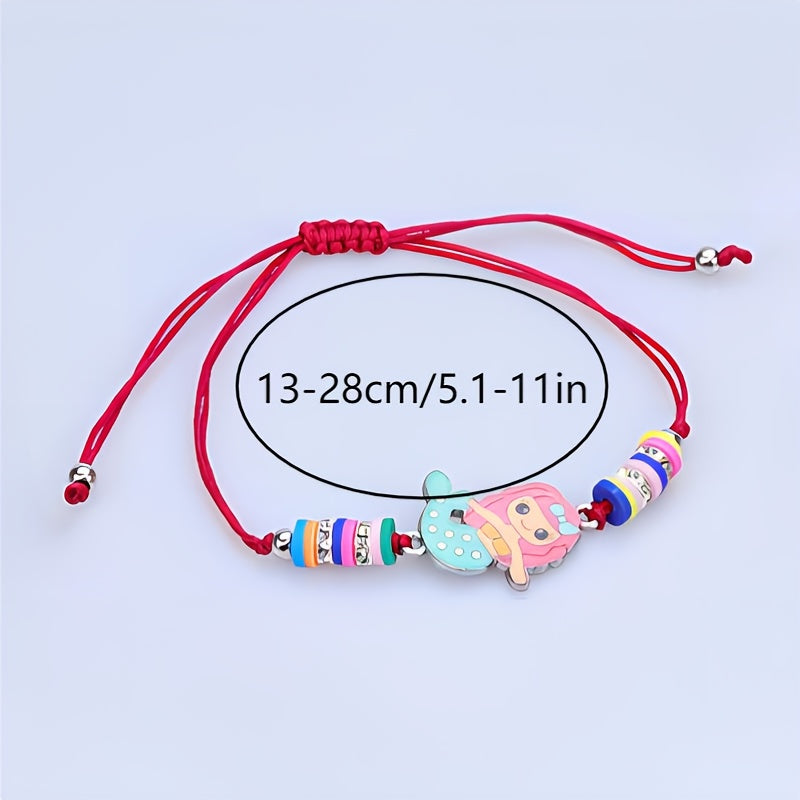 12pcs Girls Kids Animals Charm Bracelet Friendship Woven Bracelets
