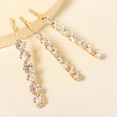 Crystal Bridal Bobby Pins Silvery Wedding Hair Pins 3pcs