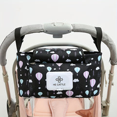 Universal Baby Stroller Storage Bag with Wipes Clip & Reversible Pouch