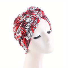 Boho Flower Leaf Print Turban Cap Head Wrap Bandana