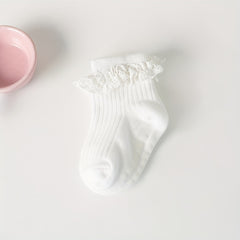 5 pairs Baby Girls Lace Ruffled Socks