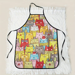Waterproof Cartoon Cat Apron for Kitchen Use