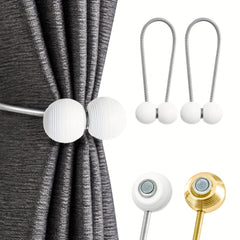 2pcs Magnetic Curtain Tiebacks Metal Ball Shape Holdbacks