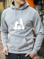 Men's M Print Hoodie Graphic Pullover Hooded Sweatshirt