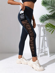 High Waist Mesh Stitching Butt Lifting Yoga Pants
