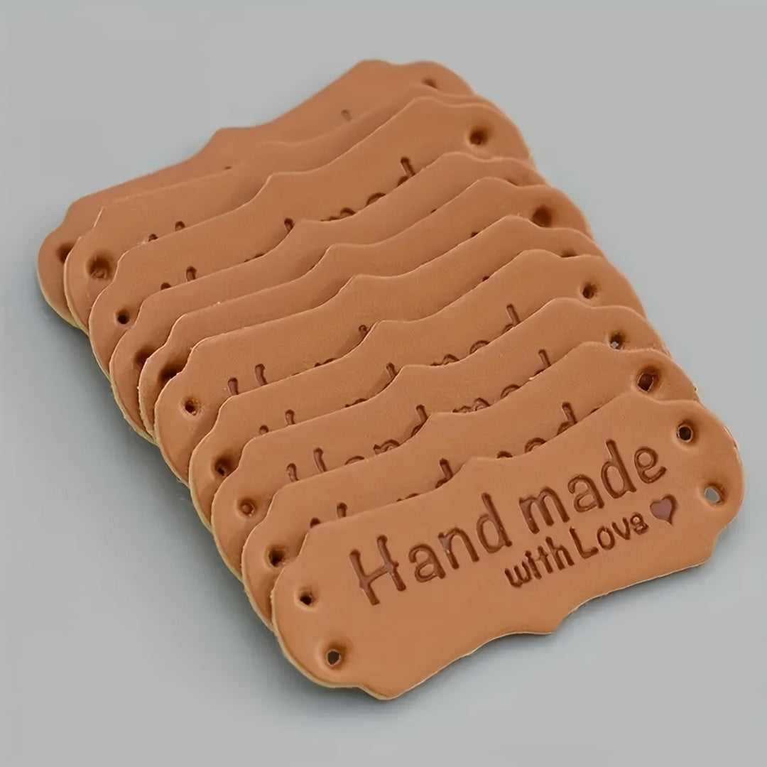50 Pack Synthetic Leather Labels - DIY Knitting & Sewing Crafts
