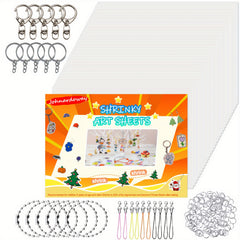160pc Heat Shrink Film Sheets & Accessories for DIY Keychains