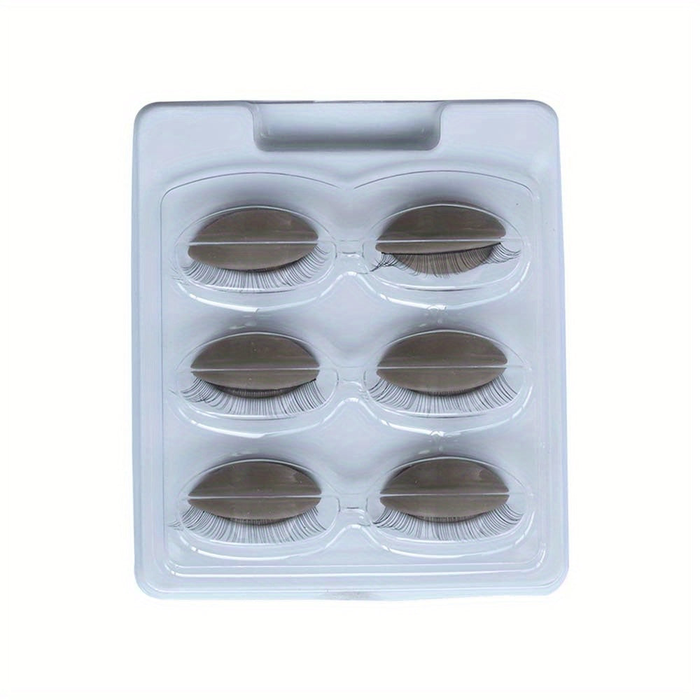 3 Pairs Mannequin Head Eyelash Extension Training Kit with Replacement Eyelids