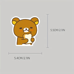 50pcs Cartoon Bear Waterproof Stickers For Adults