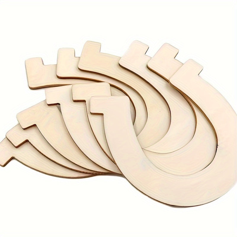 50pcs U Shaped Wood Chips DIY Wooden Pendants for Home Party Decoration