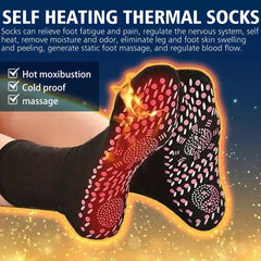 3 Pairs Warm Mid Calf Socks Health Care Massage Thermal Coldproof