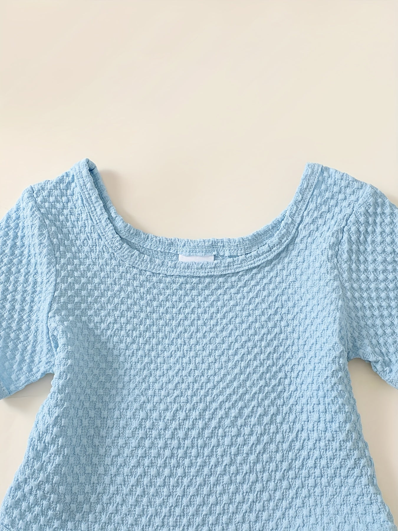 Toddler Girls Jacquard Short Sleeve Rompers Bodysuit Kids Summer Clothes