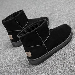 Men's Short Snow Boots Fleece Lined Winter Cotton Shoes