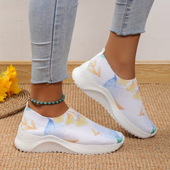 Women's Floral Print Sneakers Lightweight Casual Outdoor Sporty Shoes
