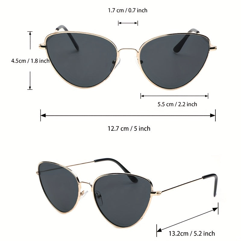 Cat Eye Sunglasses Metal Frame UV400 Outdoor Eyewear