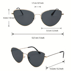 Cat Eye Sunglasses Metal Frame UV400 Outdoor Eyewear