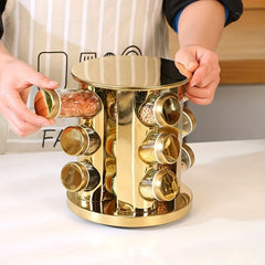 20pcs Spice & Seasoning Set Rotating Countertop Spice Rack