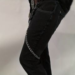 Men's Gothic PU Leather Chain Pants Accessories Chain